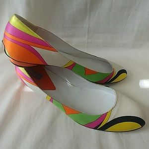 Authentic Emilio Pucci FirenzeSatin Print Flats